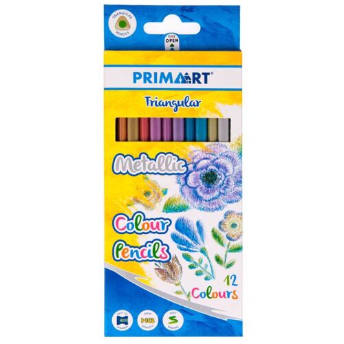 Prima Art Metál Színes Ceruza - Háromszög - 12 db