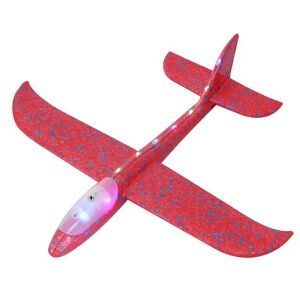 Flippy Glider repülőgép, teljes hosszúságú lámpákkal, poliészter, 48 cm, piros