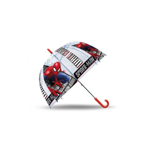 Spiderman esernyő gyerekeknek, átlátszó kupolás esernyő Pókember mintával