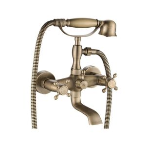 Kád/zuhany csaptelep, Retro, Antik, CasaBlanca Epoque, Sárgaréz, Kerámia patron