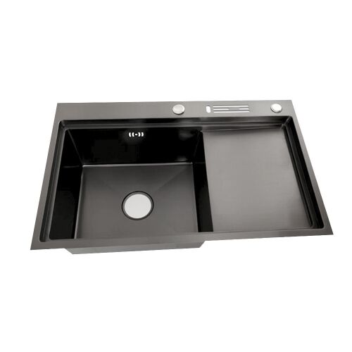 Dahlia czarny zlewozmywak ze stali nierdzewnej z ociekaczem