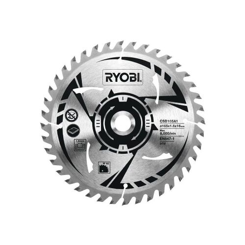 Ryobi 165/16 mm HM fűrészlap akumulátoros géphez 40T CSB165A1 137258901