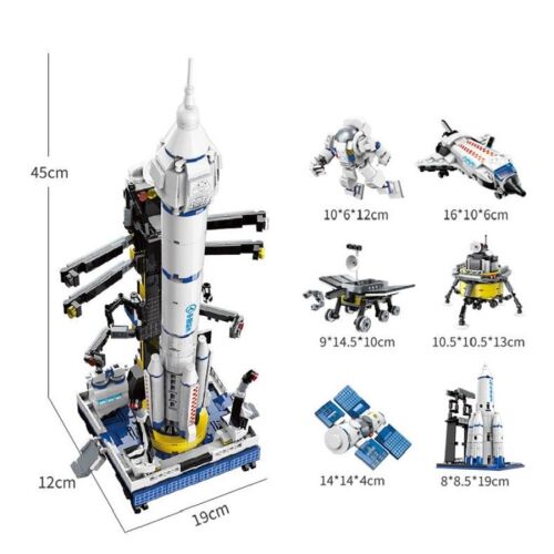 QMAN® 42302 - Set de nave spațiale 6 în 1 jucărie de construcție - 100% compatibil cu toate celelalte mărci populare