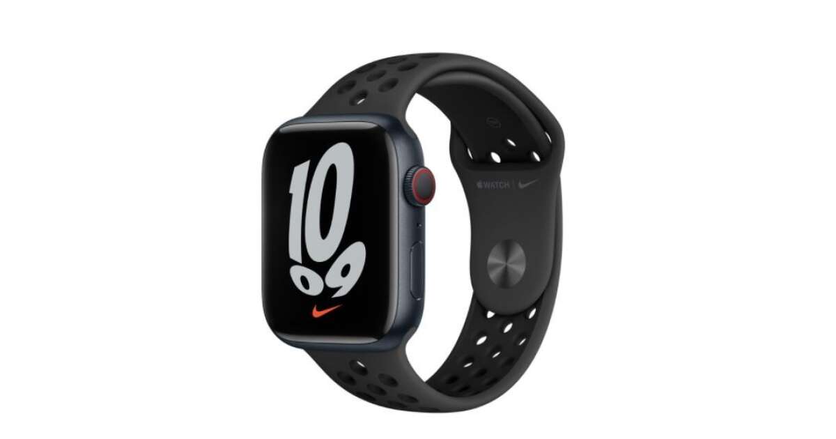 Apple Watch Nike Series 7 GPS + Cellular, 41mm Midnight Aluminium Case ...