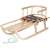 Premium beech wood sled with backrest and colorful woven seat