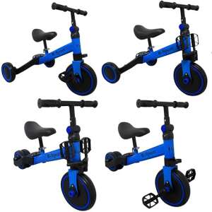 Multifunkcionális gyermek tricikli, futóbicikli - kék 40939571 Triciklik - Egyszemélyes tricikli