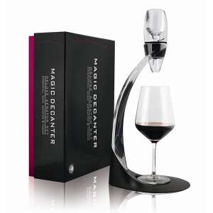 Magic Decanter Deluxe Wine Aerator Set, wine aerator and decanter with stand, black and clear - Bar tool