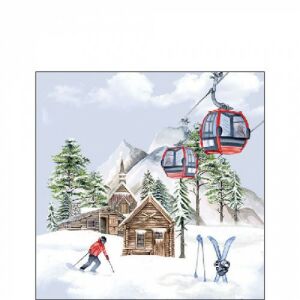 Ambiente Ski hut papírszalvéta 25x25cm, 20db-os 137985564 - Ambiente