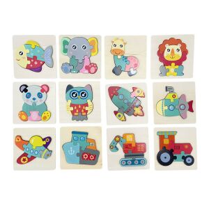 Fa puzzle 12 féle sada drevených puzzle so zvieratami a vozidlami - Puzzle