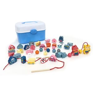 Holzperlen-Set mit Box und Perlen - Bastelperlen & Zubehör