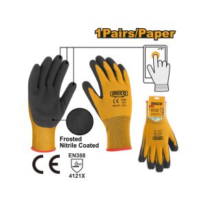 INGCO Szerelőkesztyű XL nitril mártott 120660528 - Védőfelszerelés