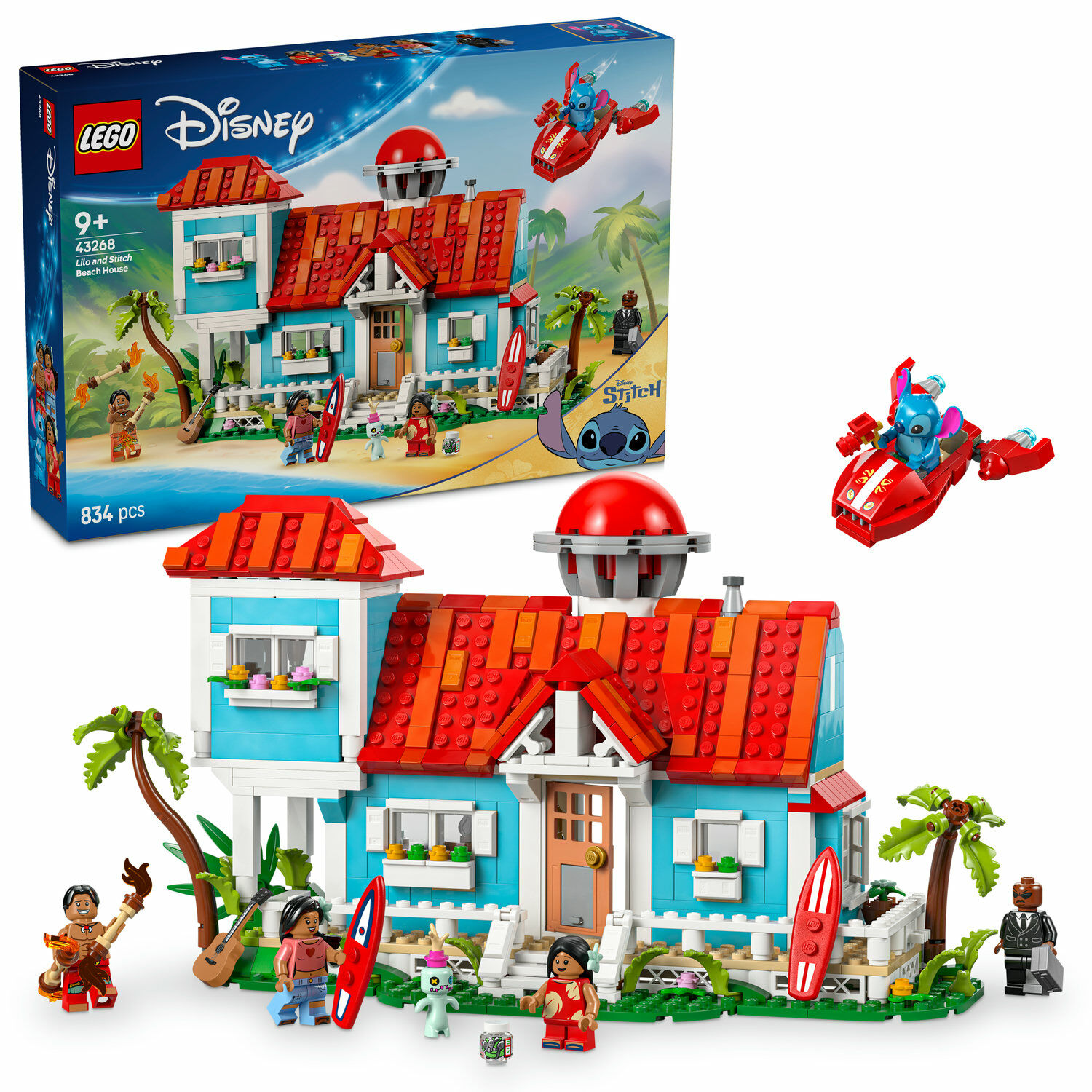 E-shop LEGO® ǀ Disney Plážový domček Lilo a Stitch, veľkonočná stavebnica 43268