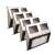 Set of 4 silver solar powered LED step lights for outdoor use
