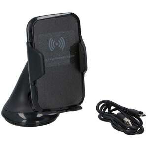 ALL connect Ride vezeték nélküli töltő autós telefontartó, fekete, autós telefontartó vezeték nélküli töltéssel, tartalmaz töltőkábelt - All Ride