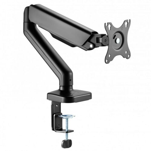 Mecamount Single Monitor Desk Mount, adjustable arm, white background