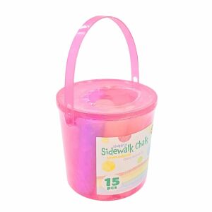 Kreideset, für Asphalt, im rosa Eimer, 15-tlg