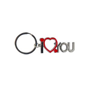 Kovový prívesok na kľúče 'I Love You' - Kovový prívesok na kľúče so srdiečkom - Kľúčenky
