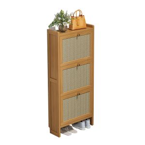 Bambusz cipősszekrény 3 polccal, 50x17x121cm, BC FUR1676-3 - BeComfort