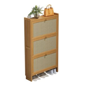 Bambusz cipősszekrény 68x17x121cm BC FUR1676-4