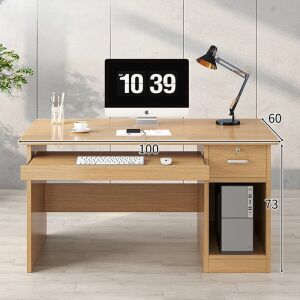 Tölgyfa számítógépasztal fiókkal és polccal, FUR1826-2 - BeComfort