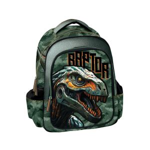 Dinoszaurusz Kindergartenrucksack mit Raptor Roboter Dinosaurier Design, grüner und oranger Vorschulrucksack - Rucksäcke & Taschen für Kindergarten