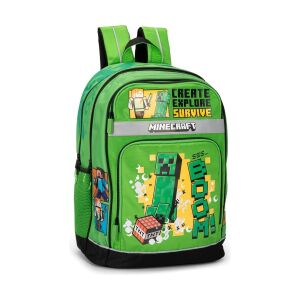 Minecraft Jolly hátizsák elölnézet, Creeper mintával - Minecraft