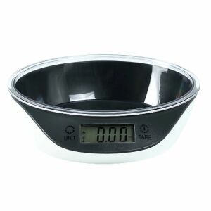 Digitális konyhai mérleg, tál típusú, TYL-301C, 0-5kg, pontosság 1g, fekete-fehér