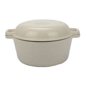 Milestone66 Emailliertes Gusseisen Double Dutch Oven mit Deckel, 26 cm 120721317
