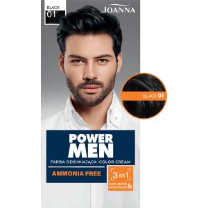Joanna Power Men Czarny 01 farba do włosów, brody i wąsów - Farba do włosów