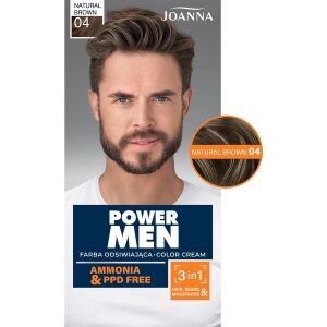 Joanna Power Men Naturalny Brąz 04 Farba do włosów bez amoniaku i PPD - Farba do włosów