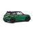 Hátulnézet Mini Cooper John Works British Racing zöld 2023 modellautó