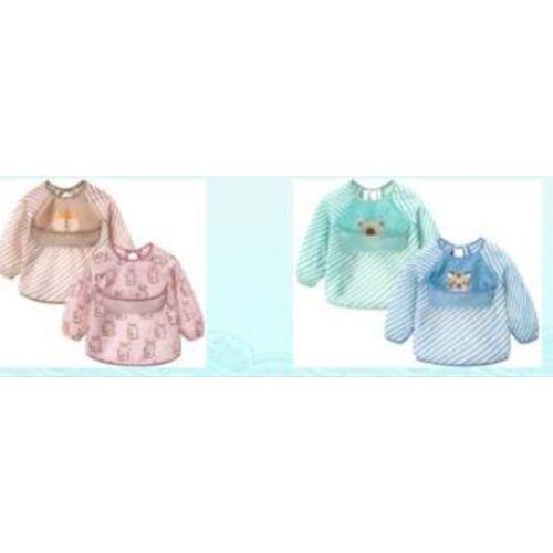 Hosszú ujjú, vízálló előke babáknak két színben ( 2 db ) 120758053