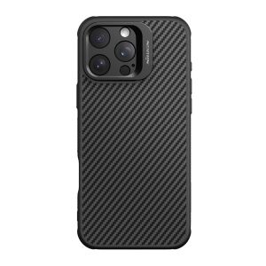 NILLKIN CARBOPROP szilikon telefonvédő (ütésállóság, aramid bevonat, kitámasztó, karbon minta) FEKETE Apple iPhone 16 Pro Max 120758221 - Nillkin