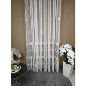 Ekrü - Ezüst kész függöny 200x280