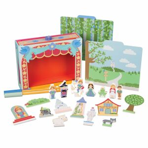Orange Tree Toys A Kicsi Kék Madár Színház fa bábszínház karakterekkel és díszletekkel, mese bábszínház, fa játékok - Orange Tree Toys