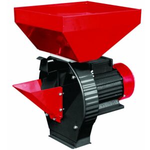 Elefant EM-1.1D elektromos gabonamóló, piros és fekete, elülétül nézet - Haszonállat tartás