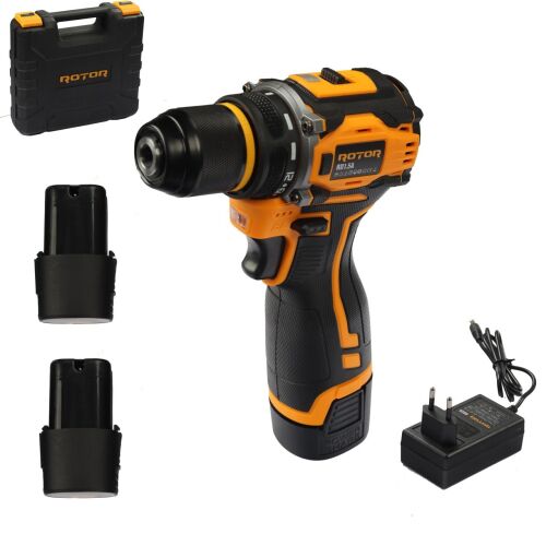 ROTOR RD1.5A Akkumulátoros fúró, 18V/1.5Ah, 2000 RPM, két akkumulátorral, töltővel és hordtáskával