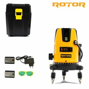 ROTOR RLE-3D 3 vonalasú lézer szintmérő tok, akkumulátorok, töltő és szemüveg - Rotor