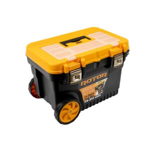 ROTOR RTB-2010 105 literes kerekes szerszámos láda, fekete és sárga színben, rekeszekkel - Rotor