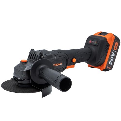 Stromo AGA216 20V 4Ah Akkumulátoros Szögcsiszoló, Kefe nélküli Motor, 125mm Korong