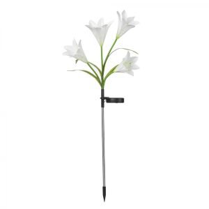 Lumina solara LED tip Crin cu 4 flori, 80 cm, Flippy, fehér liliom napelemes kerti lámpa - Nonbrand Napelemes lámpa
