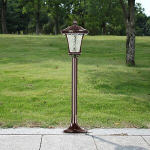 Lampă solară de grădină Flippy cu fixare în pământ, maro - Lanternă solară