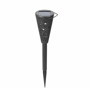 Lampă solară de grădină Flippy, alb cald, negru, 360 mm înălțime - Lanternă solară