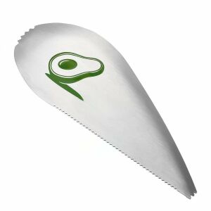 Specjalny nóż do awokado Flippy, 3 w 1, zakrzywiony kształt, ząbki do chwytania i krojenia, stal nierdzewna, 15 x 6 cm, szary 120781528 - Przybory kuchenne
