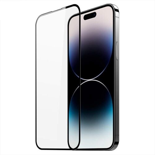 Védőfólia, Flippy, iPhone 15 Pro-hoz, 5D edzett üveg, teljes fedés, fekete szél, átlátszó 120783944 - Műszaki cikk és elektronika