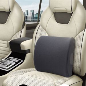 Fekete deréktámasz párna autóüléshez, memóriahab, állítható pántok, biztosítja a hát támaszát és kényelmét vezetés közben - Derék- & Háttámasz