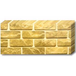 10 db öntapadós tapéta utánzat márványszalagos készlet, vízálló, modern kivitel, könnyen felszerelhető, erős ragasztó, 2 mm vastag, 1,8 nm fedőfelület, 30 x 60 cm, sárga tégla