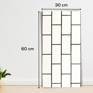 30 db öntapadós márványutánzat tapétaszalag készlet, vízálló, modern kivitel, könnyen felszerelhető, erős ragasztó, 2 mm vastag, 5,4 m² fedőfelület, 30 x 60 cm, fekete/fehér
