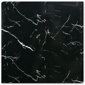 40 db öntapadó márványutánzat készlet, Vízálló, Modern kialakítás, Könnyen felszerelhető, Erős ragasztó, 2 mm vastag, 14,4 nm fedőfelület, 60 x 60 cm, Fekete/fehér
