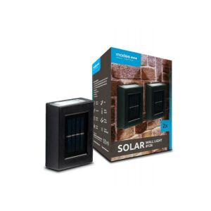 Modee napelemes fali lámpa #126, 2 db-os szett, fekete, kültéri, IP44, hideg fehér, LED, újratölthető, napelemes - Napelemes lámpa